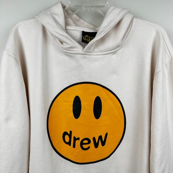 Drew Skate House Hoodie Cream 2XL Smiley Face Justin Bieber Skateboarding - Picture 2 of 10